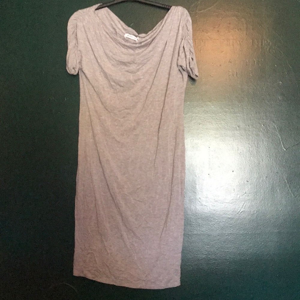 Heather gray cold shoulder Maxi dress